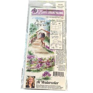 Art Impressions Bible Journaling 5169 He Leads Me Covered Bridge Stamp Set New